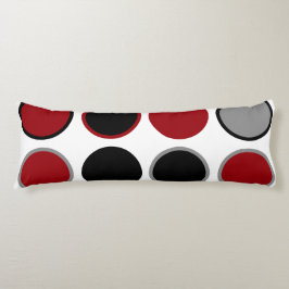 赤、黒、灰色の円 ボディピロー