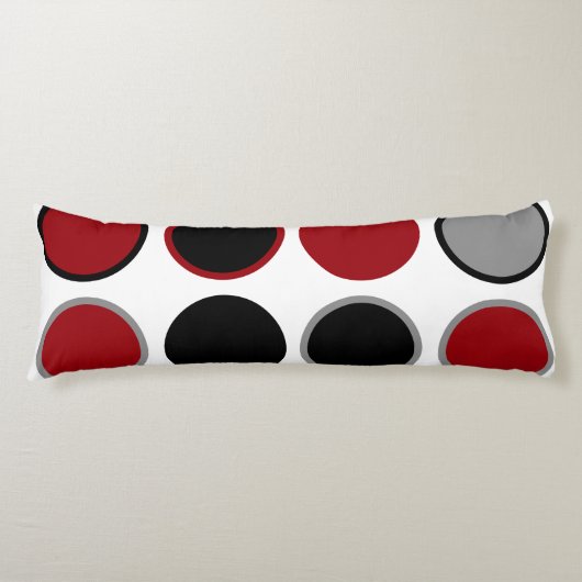 赤、黒、灰色の円 ボディピロー (正面)