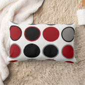 赤、黒、灰色の円 ランバークッション (ブランケット)