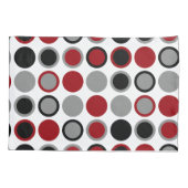 赤、黒、灰色の円 枕カバー (裏面)
