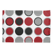 赤、黒、灰色の円 枕カバー (裏面)