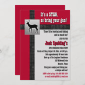 赤、黒、灰色の鹿の招待状 招待状 (正面/裏面)