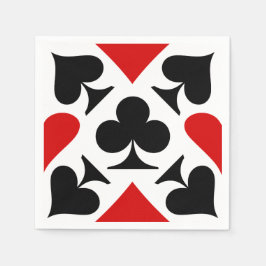 赤、黒、白のカー遊ド記号パターン スタンダードカクテルナプキン