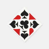 赤、黒、白のカー遊ド記号パターン スタンダードカクテルナプキン (角)