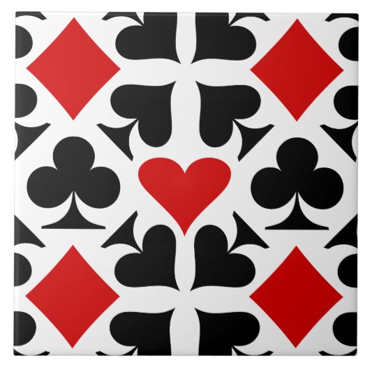 赤、黒、白のカー遊ド記号パターン タイル (正面)