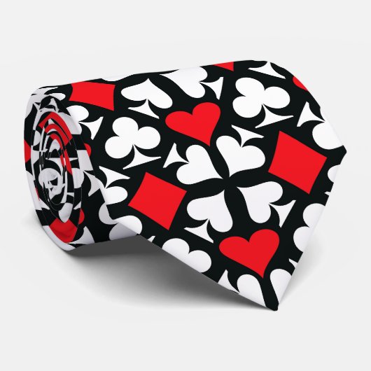 赤、黒、白のカー遊ド記号パターン ネクタイ (ロール)