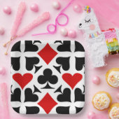 赤、黒、白のカー遊ド記号パターン ペーパープレート (パーティー)