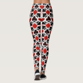 赤、黒、白のカー遊ド記号パターン レギンス (裏面)
