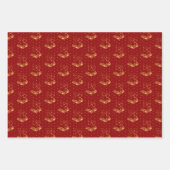 赤、黒、白のクリスマスベル ラッピングペーパーシート (正面)