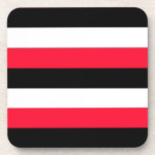 赤、黒、白のストライプ コースター (正面)