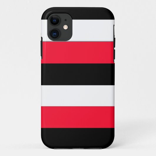 赤、黒、白のストライプ Case-Mate iPhoneケース (裏面)
