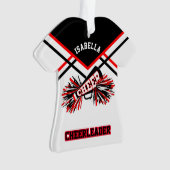 赤、黒、白のチアリーダー オーナメント (正面)