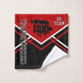 赤・黒・白のチアリーダー バスタオルセット (ウォッシュタオル)