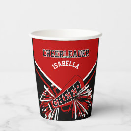 赤・黒・白のチアリーダー 紙コップ