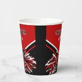 赤・黒・白のチアリーダー 紙コップ (左)