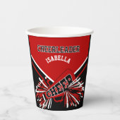 赤・黒・白のチアリーダー 紙コップ (正面)