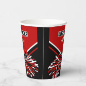 赤・黒・白のチアリーダー 紙コップ (右)
