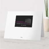 赤、黒、白のテキスト ありがとう グリーティングカード。 サンキューカード (裏面)