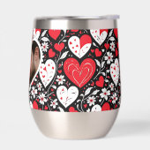 赤、黒、白のハートと花写真 (左面)