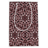 赤、黒、白のハート ミディアムペーパーバッグ (正面)