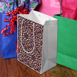 赤、黒、白のハート ミディアムペーパーバッグ