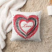 赤・黒・白のバレンタインデー枕 クッション (ブランケット)