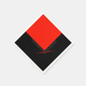 赤、黒、白のピンストライプ幾何プリントna スタンダードカクテルナプキン (角)