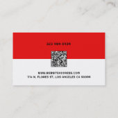 赤・黒・白のフィットネス・トレーナー 名刺 (裏面)