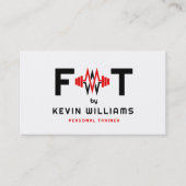 赤・黒・白のフィットネス・トレーナー 名刺 (正面)