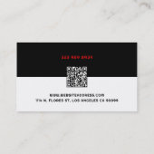 赤・黒・白のフィットネス・トレーナー 名刺 (裏面)