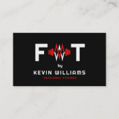 赤・黒・白のフィットネス・トレーナー 名刺 (正面)