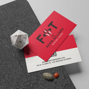 赤・黒・白のフィットネス・トレーナー 名刺