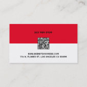 赤・黒・白のフィットネス・トレーナー 名刺 (裏面)