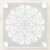 赤、黒、白のマンダラガラスコースター ガラスコースター (裏面)