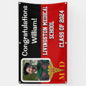 赤・黒・白の医学部卒業 横断幕 (縦)