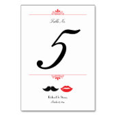 赤、黒、白の口ひげ結婚と唇 テーブルナンバー (裏面)