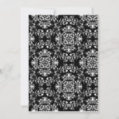 赤、黒、白の口ひげ&唇 ダマスク 結婚式 セーブザデート (裏面)