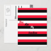 赤、黒、白の各ストライプ ポストカード (正面/裏面)
