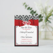 赤、黒、白の愛のハート写真の保存日付 (スタンド正面)