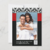 赤、黒、白の愛のハート写真の保存日付 (裏面)