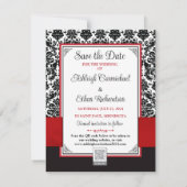 赤、黒、白の愛のハート写真の保存日付 (裏面)