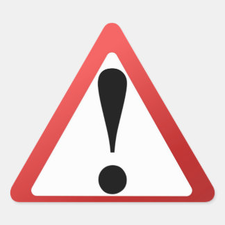 赤、黒、白の感嘆符警告の 三角形シール