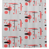 赤、黒、白の抽象芸術シャワーカーテン シャワーカーテン (正面)