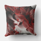 赤、黒、白の抽象芸術 クッション (裏面)