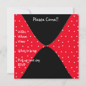 赤 黒 白の斑点 13歳の誕生日パーティー 招待状 (裏面)