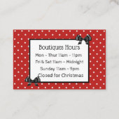 赤・黒・白の水玉模様・ボウ・ビジネス・カード 名刺 (裏面)