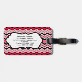 赤、黒、白の波状のラゲッジタグストライプを使用 ラゲッジタグ (裏面横)