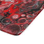 赤、黒、白の流体アート大理石 カッティングボード (角)