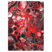 赤、黒、白の流体アート大理石 クリップボード (裏面)