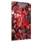 赤、黒、白の流体アート大理石 クリップボード (右)